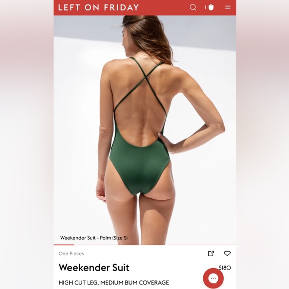 Left On Friday palm One-Piece Weekender Swimsuit large tall - Picture 2 of 5